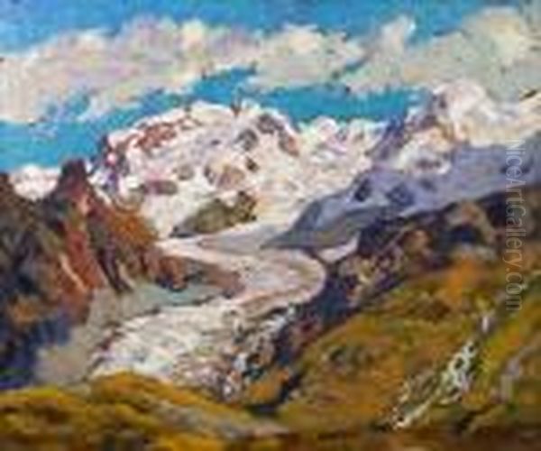 Sunlit Peaks Oil Painting by Paul Dougherty