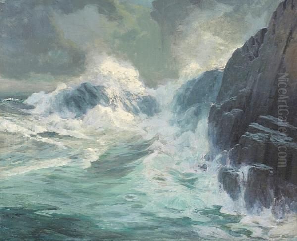 Forceful Sea Oil Painting by Paul Dougherty