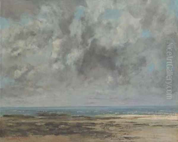 La Plage de Saint-Aubin Oil Painting by Gustave Courbet