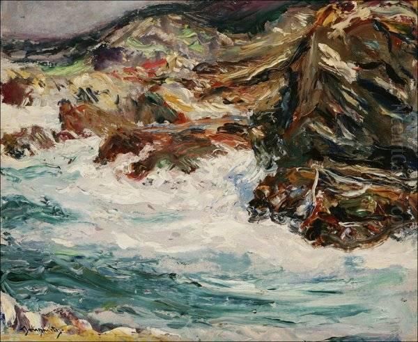 Crashing Waves On Rocks Oil Painting by Paul Dougherty