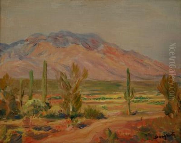 Desert Landscape With View Of A Mountain Range Oil Painting by Paul Dougherty