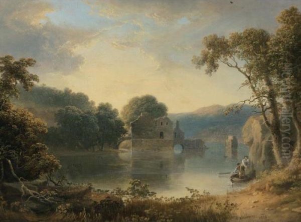 Ruins In A Landscape Oil Painting by Thomas Doughty