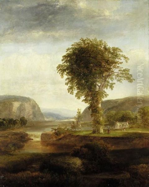 Scenery In The Catskills, 1830 Or 1839-40 Oil Painting by Thomas Doughty