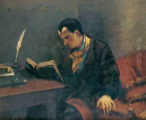 Portrait of Baudelaire Oil Painting by Gustave Courbet