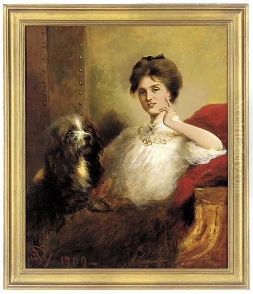 Portrait Of A Lady Oil Painting by Edwin Douglas