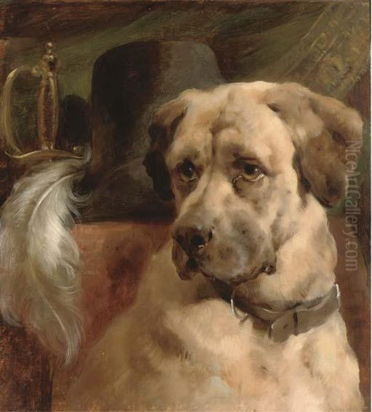 The Head Of A Mastiff Oil Painting by Edwin Douglas