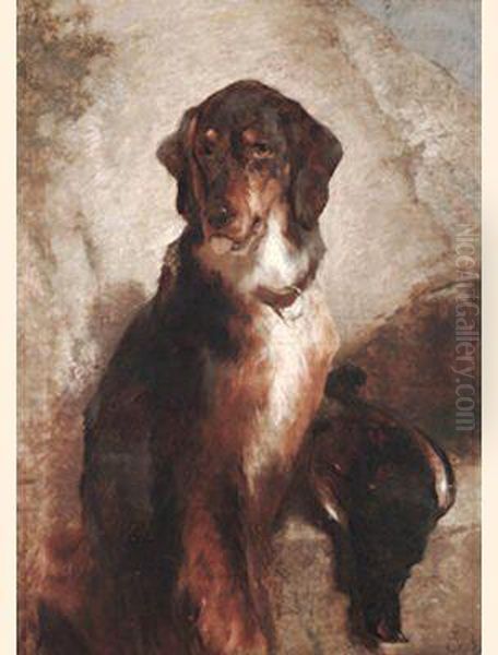 Gordon Setter With Game Oil Painting by Edwin Douglas