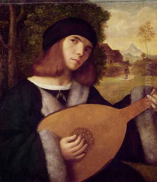 The Lute Player Oil Painting by Cariani