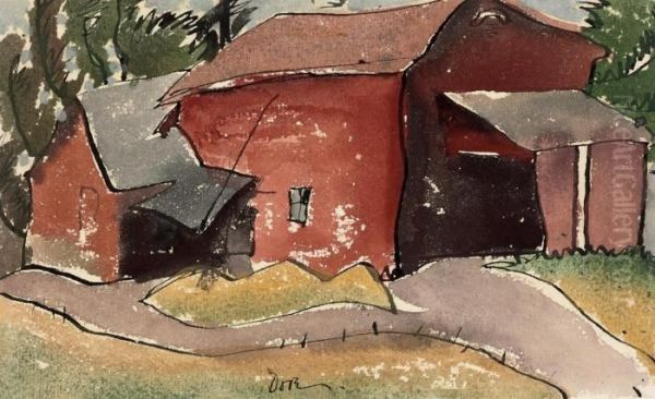 Slaughter House Oil Painting by Arthur Garfield Dove