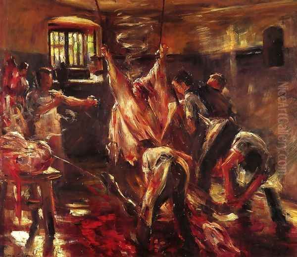 In the Slaughter House Oil Painting by Lovis (Franz Heinrich Louis) Corinth