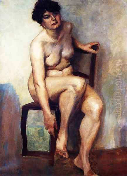 Female Nude Oil Painting by Lovis (Franz Heinrich Louis) Corinth