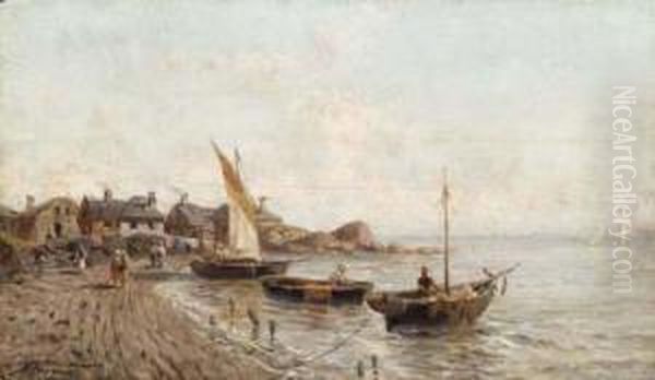 Marina Oil Painting by Achille Dovera