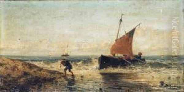 Il Ritorno Dalla Pesca Oil Painting by Achille Dovera