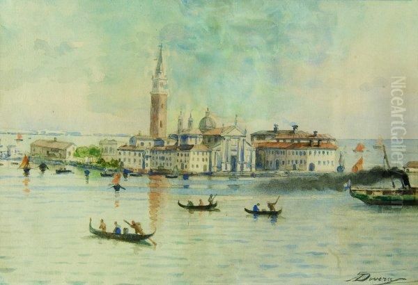 Vedutadell'isola Di San Giorgio A Venezia Oil Painting by Achille Dovera