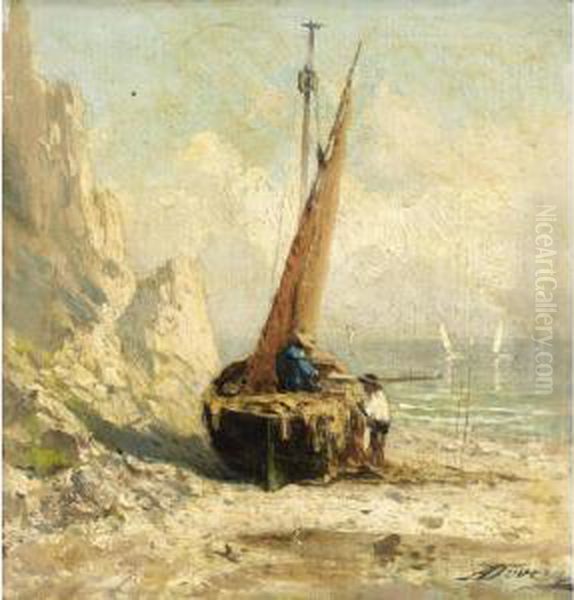 Marina Oil Painting by Achille Dovera