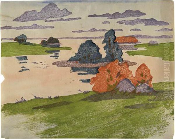 Flood Tide Oil Painting by Arthur Wesley Dow