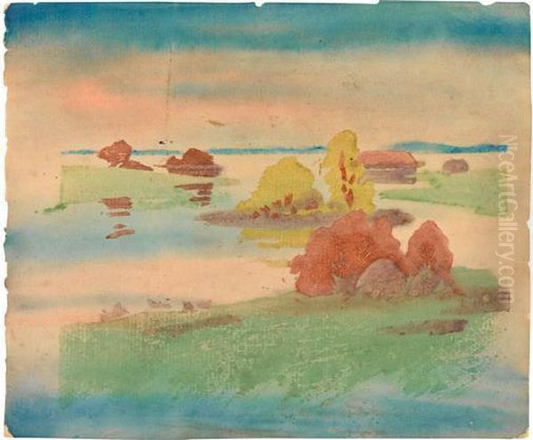 Flood Tide Oil Painting by Arthur Wesley Dow