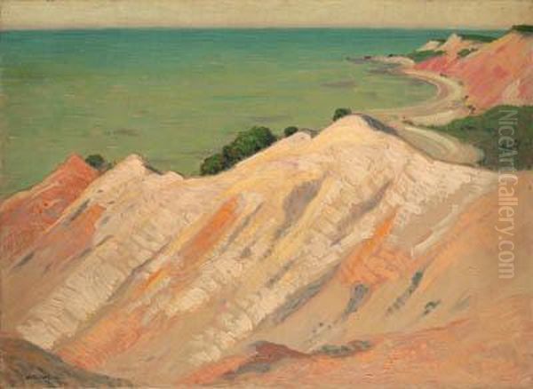 The Clay Cliff, Gay Head, Massachusetts Oil Painting by Arthur Wesley Dow