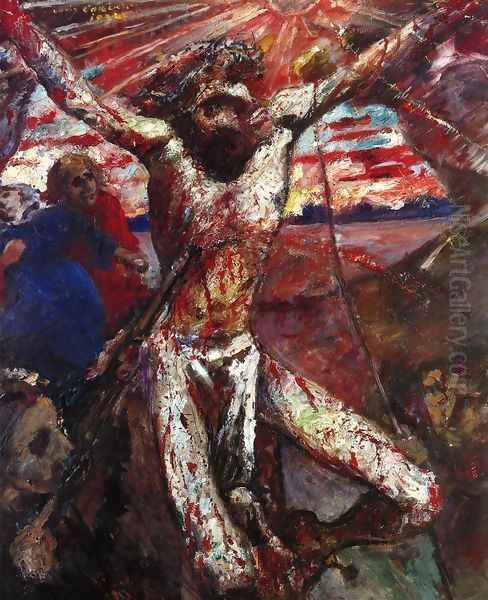 Red Christ Oil Painting by Lovis (Franz Heinrich Louis) Corinth