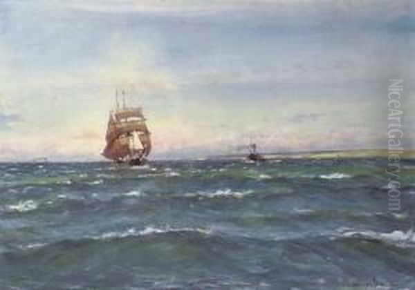 Shipping On The Clyde Oil Painting by John Patrick Downie