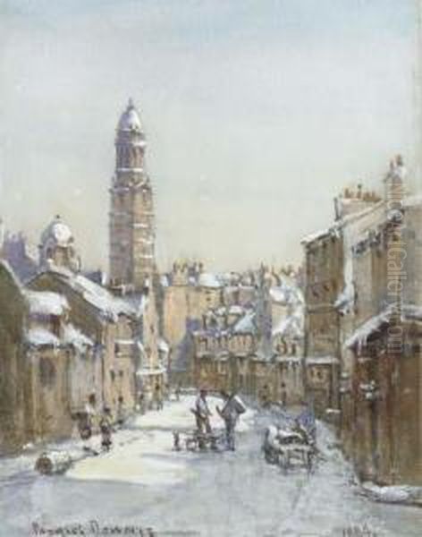 The Vennel From Buchluch St, Greenock Oil Painting by John Patrick Downie