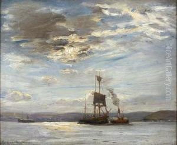 Evening, Firth Of Clyde Oil Painting by Patrick Downie