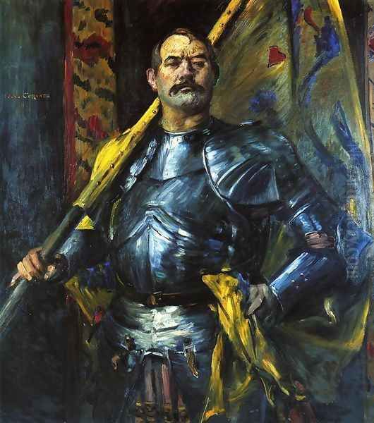 Self Portrait as Standard Bearer Oil Painting by Lovis (Franz Heinrich Louis) Corinth