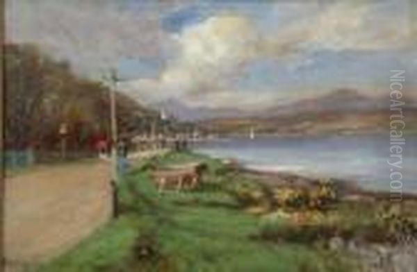 Promenade Along The Loch Oil Painting by Patrick Downie