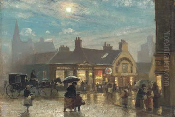 A Rainy Evening, Paisley Oil Painting by Patrick Downie