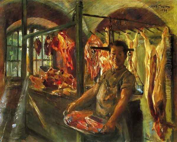 Butcher's Shop at Schaftlarn an der Isar Oil Painting by Lovis (Franz Heinrich Louis) Corinth