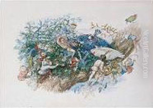 Gnomes Oil Painting by Richard Doyle