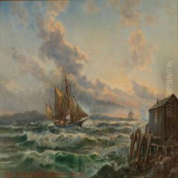 Coastal Scene From Halifax In Scotland Oil Painting by Holger Drachmann