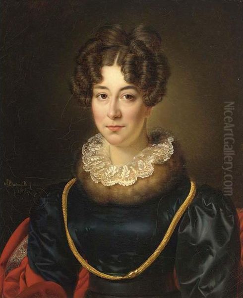 A Portrait Of Mrs. Johanna Barbara Archer-rendorp Oil Painting by Alexandre-Jean Dubois Drahonet