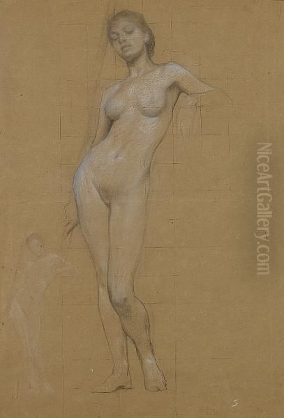 Study Of A Female Nude Oil Painting by Herbert James Draper