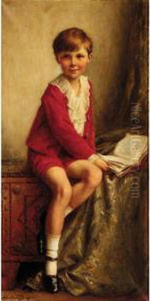 Portrait Of Teddy, Son Of Lieutenant B.w.g Oates, R.n.v.r. Oil Painting by Herbert James Draper