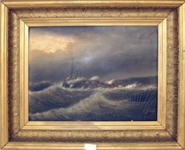 Wreck Ofthe Schooner Hesperus On Norman's Woe Oil Painting by Clement Drew