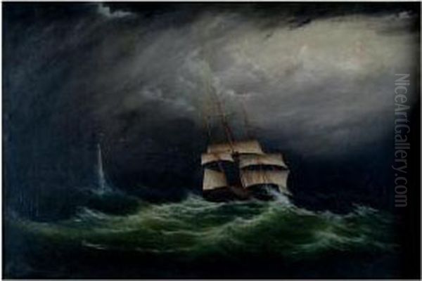 Minot Light Oil Painting by Clement Drew