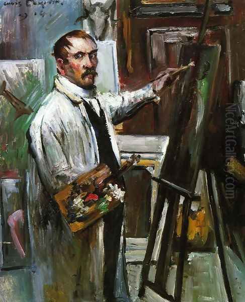 Self Portrait in the Studio Oil Painting by Lovis (Franz Heinrich Louis) Corinth