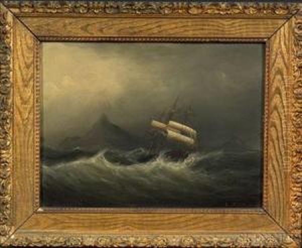 Ship In A Gale Off Cape Horn. Oil Painting by Clement Drew