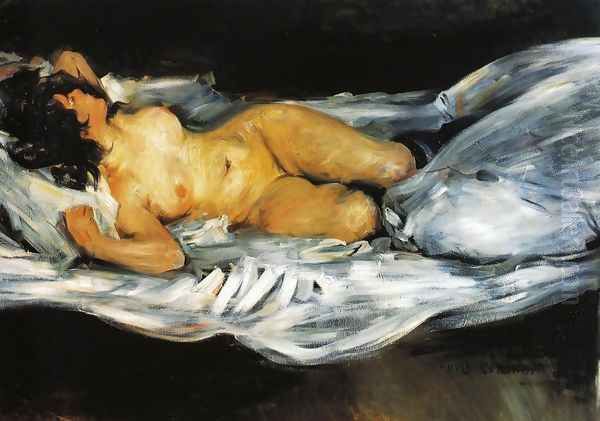 Reclining Nude Oil Painting by Lovis (Franz Heinrich Louis) Corinth