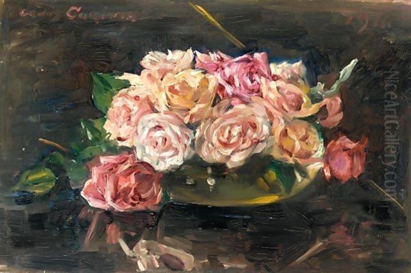 Roses I Oil Painting by Lovis (Franz Heinrich Louis) Corinth