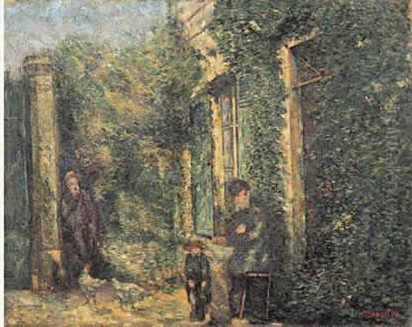 Un Dimanche En Banlieue Oil Painting by Dreyfus-Lemaitre Henri