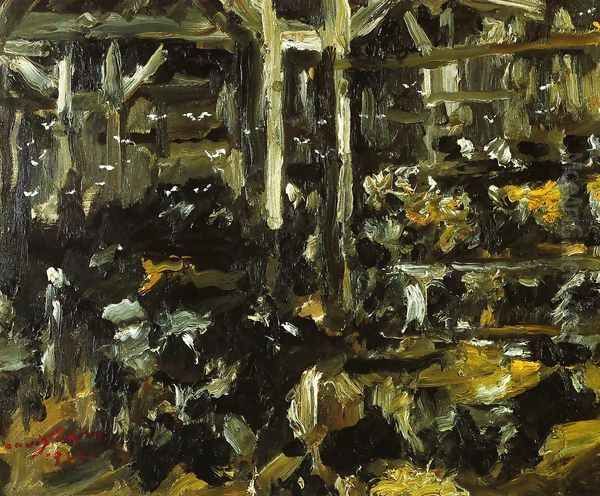 Cowshed Oil Painting by Lovis (Franz Heinrich Louis) Corinth