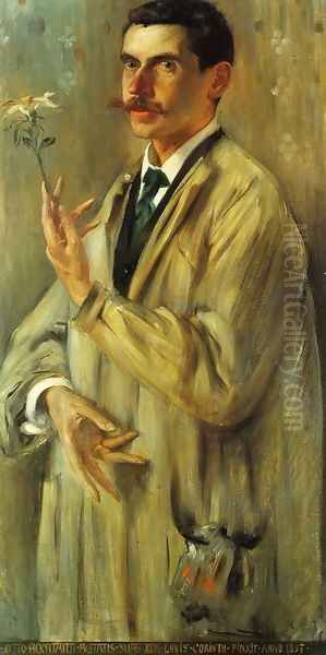 Portrait of Otto Eckmann (1865-1902) Oil Painting by Lovis (Franz Heinrich Louis) Corinth