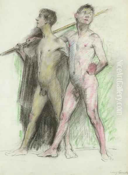 Study of two male figures Oil Painting by Lovis (Franz Heinrich Louis) Corinth