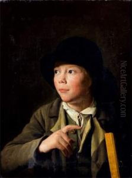 Portrait D'un Jeune Dessinateur Oil Painting by Martin Drolling Oberbergheim