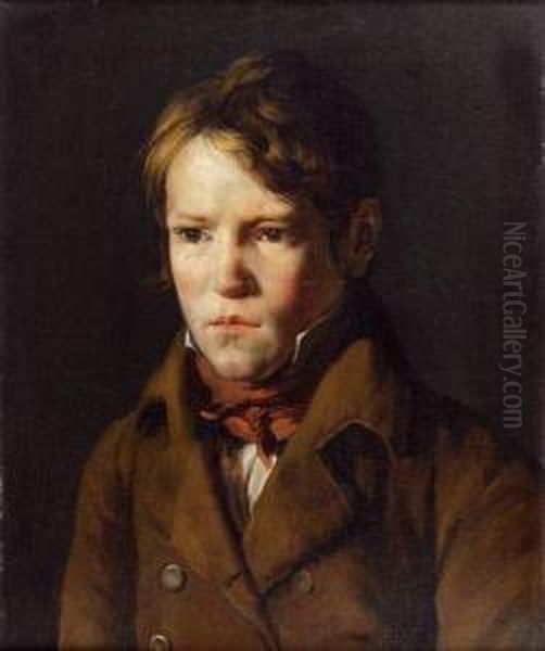 Portrait D'un Jeune Garcon Oil Painting by Martin Drolling Oberbergheim