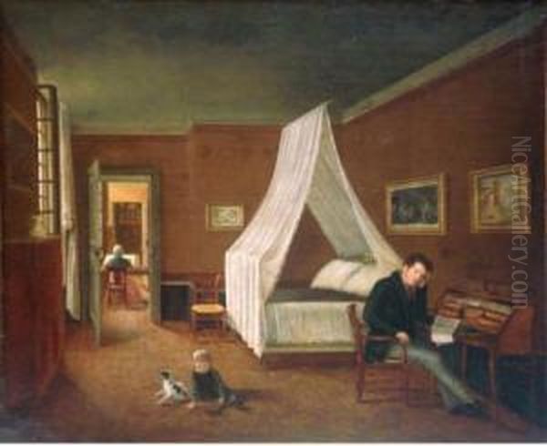 Famille Dans L'interieur. Oil Painting by Martin Drolling Oberbergheim