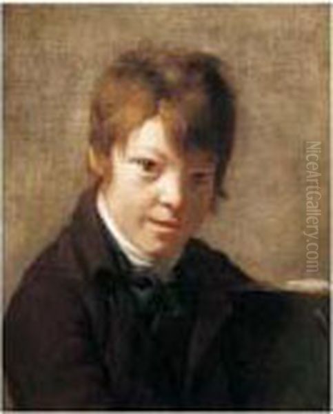 Portrait Presume De Michel-martin Drolling Fils Du Peintre Oil Painting by Martin Drolling Oberbergheim