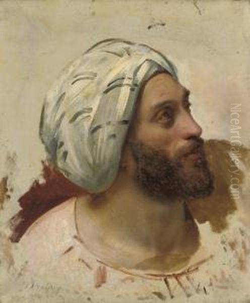 Portrait Of An Arab Oil Painting by Michel-Martin Drolling